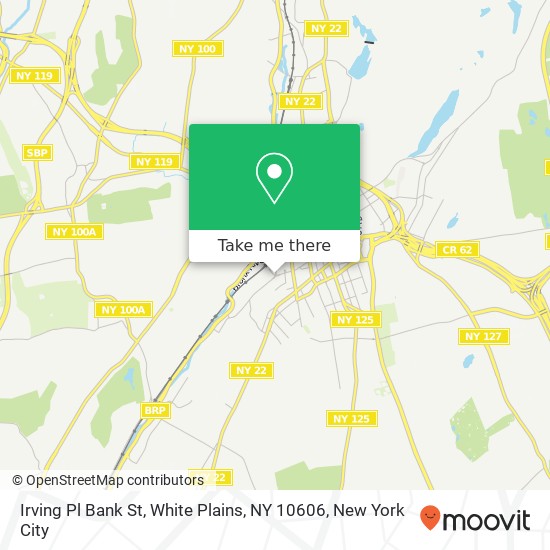 Mapa de Irving Pl Bank St, White Plains, NY 10606