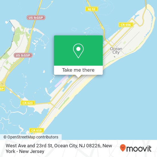 Mapa de West Ave and 23rd St, Ocean City, NJ 08226