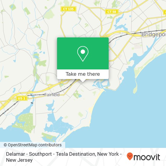 Delamar - Southport - Tesla Destination map