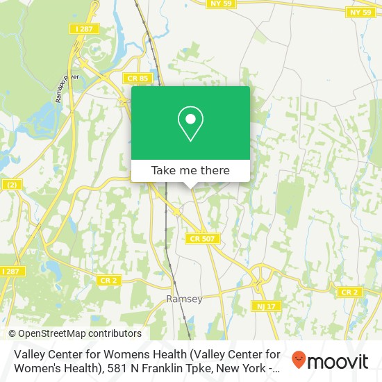 Mapa de Valley Center for Womens Health (Valley Center for Women's Health), 581 N Franklin Tpke