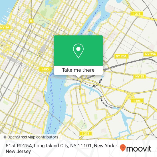 Mapa de 51st RT-25A, Long Island City, NY 11101