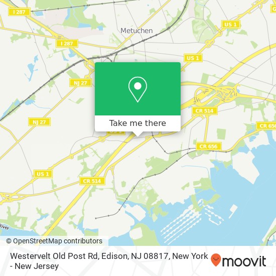 Westervelt Old Post Rd, Edison, NJ 08817 map
