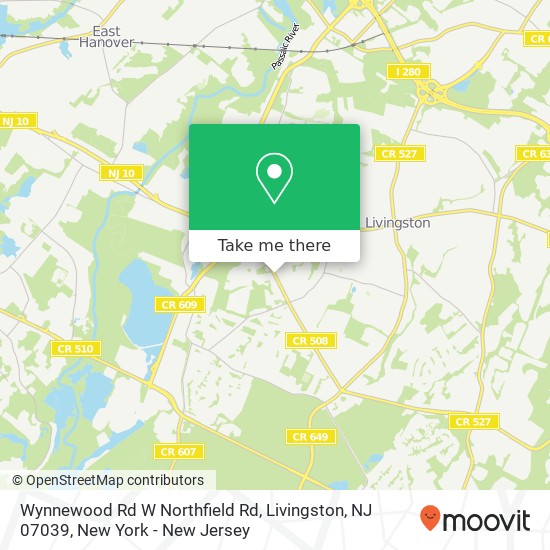 Mapa de Wynnewood Rd W Northfield Rd, Livingston, NJ 07039