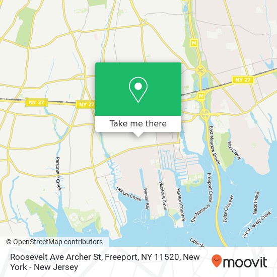 Mapa de Roosevelt Ave Archer St, Freeport, NY 11520