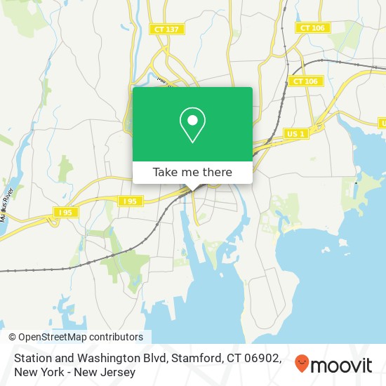Mapa de Station and Washington Blvd, Stamford, CT 06902