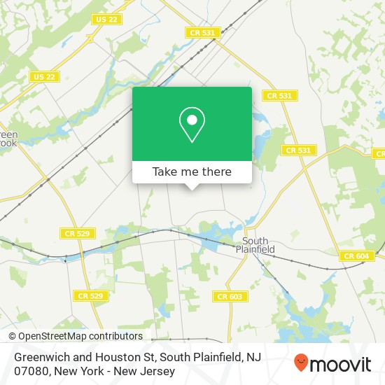 Mapa de Greenwich and Houston St, South Plainfield, NJ 07080