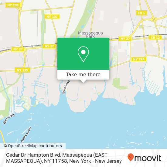 Cedar Dr Hampton Blvd, Massapequa (EAST MASSAPEQUA), NY 11758 map