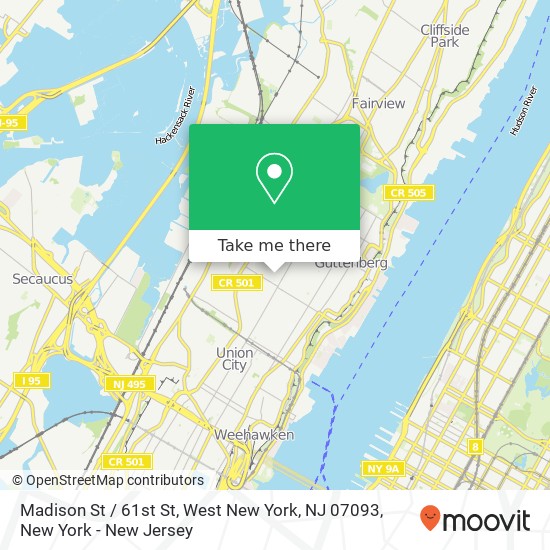 Mapa de Madison St / 61st St, West New York, NJ 07093