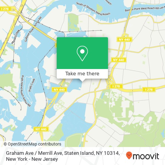 Mapa de Graham Ave / Merrill Ave, Staten Island, NY 10314