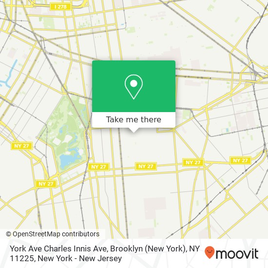 York Ave Charles Innis Ave, Brooklyn (New York), NY 11225 map