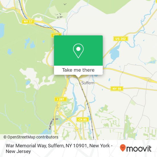 War Memorial Way, Suffern, NY 10901 map