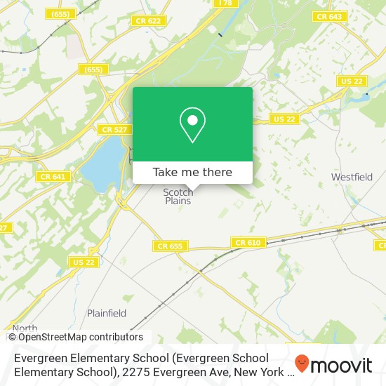 Mapa de Evergreen Elementary School (Evergreen School Elementary School), 2275 Evergreen Ave