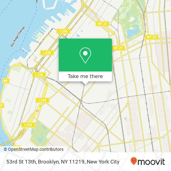 Mapa de 53rd St 13th, Brooklyn, NY 11219