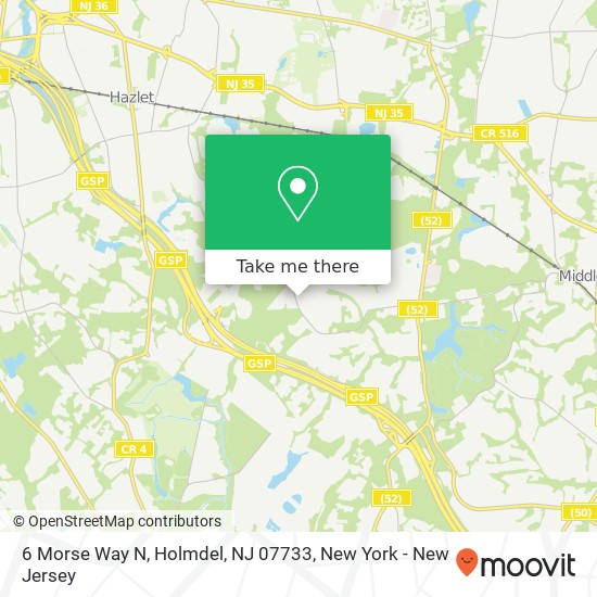 Mapa de 6 Morse Way N, Holmdel, NJ 07733