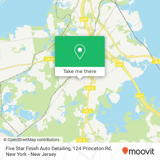 Mapa de Five Star Finish Auto Detailing, 124 Princeton Rd