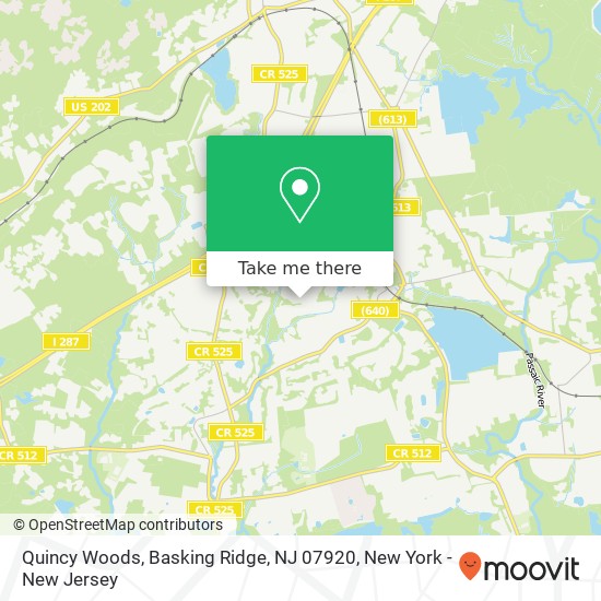 Mapa de Quincy Woods, Basking Ridge, NJ 07920