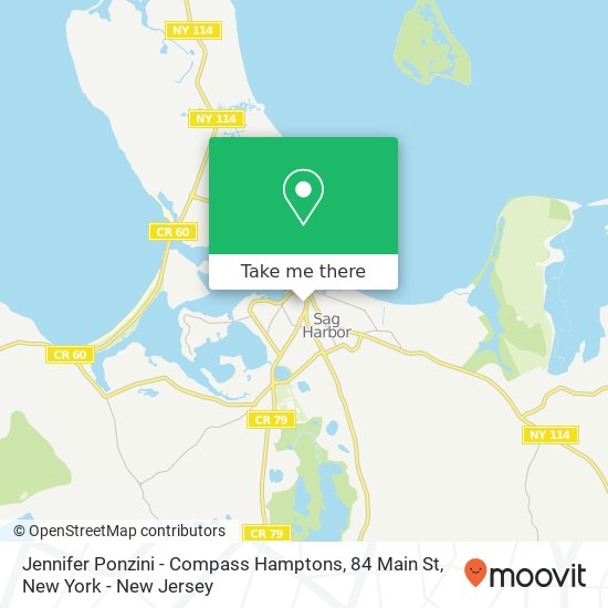 Mapa de Jennifer Ponzini - Compass Hamptons, 84 Main St