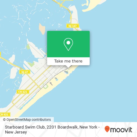 Starboard Swim Club, 2201 Boardwalk map