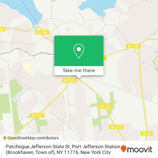 Mapa de Patchogue Jefferson State St, Port Jefferson Station (Brookhaven, Town of), NY 11776