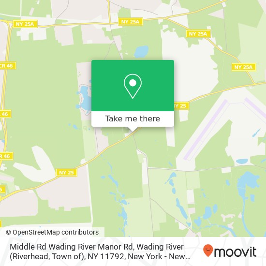Middle Rd Wading River Manor Rd, Wading River (Riverhead, Town of), NY 11792 map