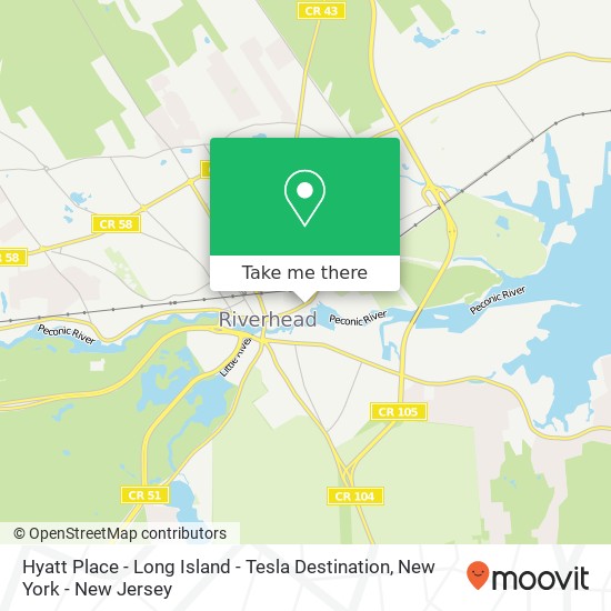 Mapa de Hyatt Place - Long Island - Tesla Destination