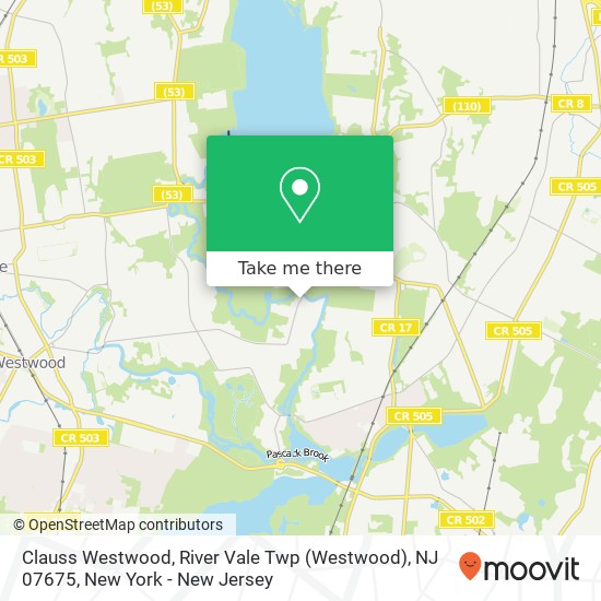 Clauss Westwood, River Vale Twp (Westwood), NJ 07675 map