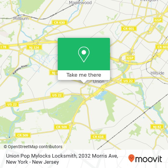 Mapa de Union Pop Mylocks Locksmith, 2032 Morris Ave