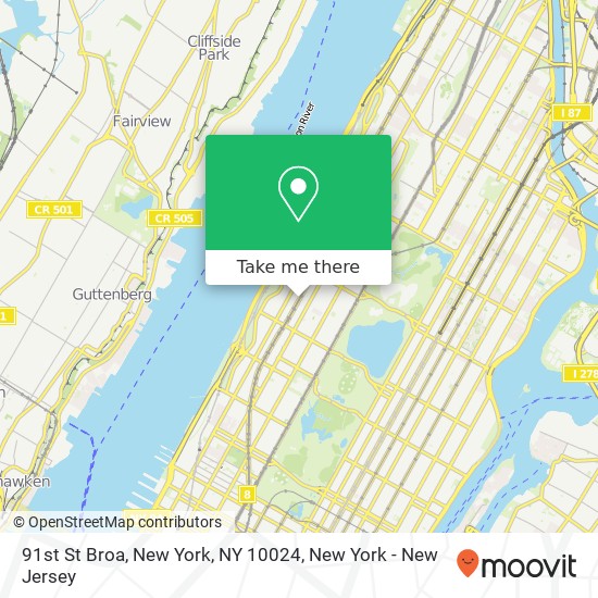 Mapa de 91st St Broa, New York, NY 10024