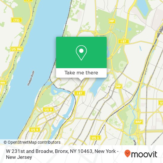 W 231st and Broadw, Bronx, NY 10463 map