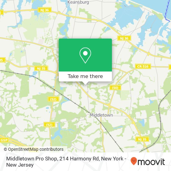 Mapa de Middletown Pro Shop, 214 Harmony Rd