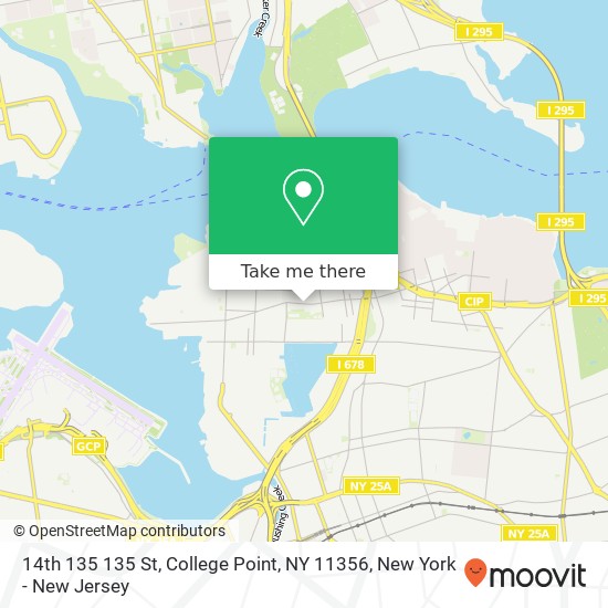Mapa de 14th 135 135 St, College Point, NY 11356
