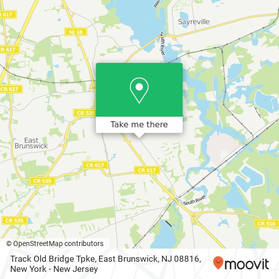 Mapa de Track Old Bridge Tpke, East Brunswick, NJ 08816