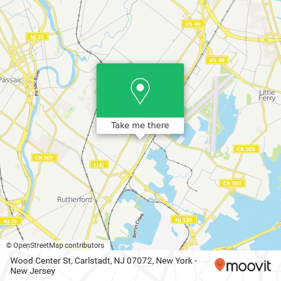 Mapa de Wood Center St, Carlstadt, NJ 07072