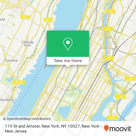 Mapa de 119 St and Amster, New York, NY 10027