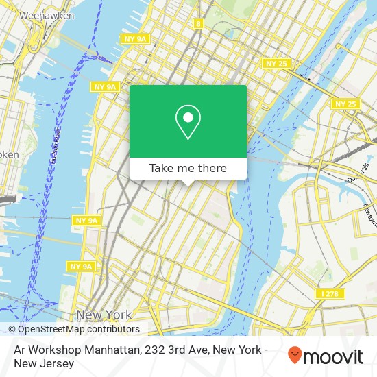 Mapa de Ar Workshop Manhattan, 232 3rd Ave