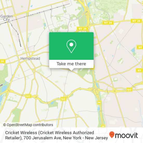 Mapa de Cricket Wireless (Cricket Wireless Authorized Retailer), 700 Jerusalem Ave