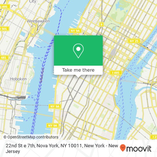 Mapa de 22nd St e 7th, Nova York, NY 10011