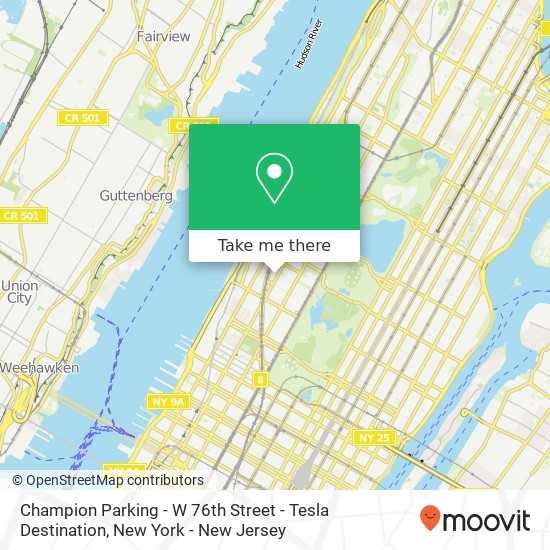 Champion Parking - W 76th Street - Tesla Destination map