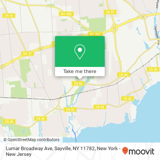 Mapa de Lumar Broadway Ave, Sayville, NY 11782
