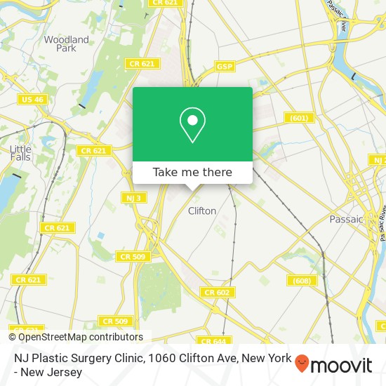 Mapa de NJ Plastic Surgery Clinic, 1060 Clifton Ave