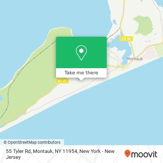 Mapa de 55 Tyler Rd, Montauk, NY 11954