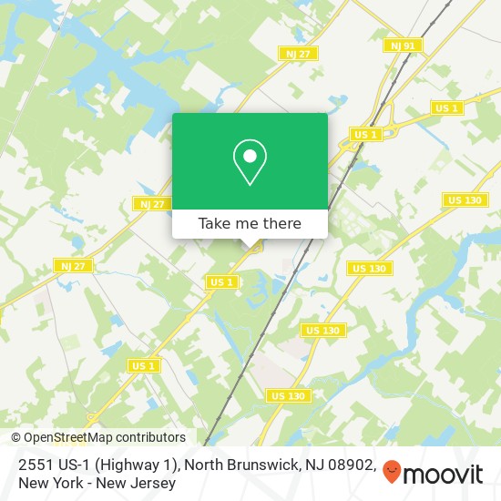 Mapa de 2551 US-1 (Highway 1), North Brunswick, NJ 08902