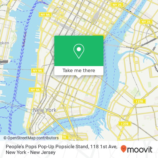 People's Pops Pop-Up Popsicle Stand, 118 1st Ave map