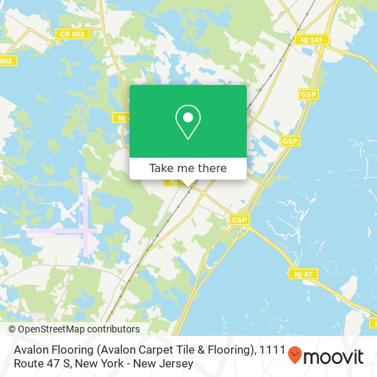 Mapa de Avalon Flooring (Avalon Carpet Tile & Flooring), 1111 Route 47 S