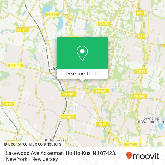 Mapa de Lakewood Ave Ackerman, Ho-Ho-Kus, NJ 07423