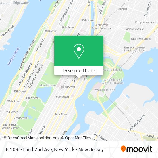 Mapa de E 109 St and 2nd Ave