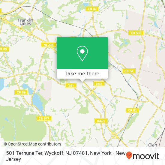 Mapa de 501 Terhune Ter, Wyckoff, NJ 07481