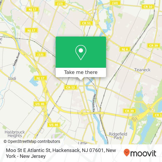 Moo St E Atlantic St, Hackensack, NJ 07601 map