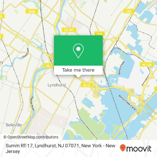 Mapa de Summ RT-17, Lyndhurst, NJ 07071