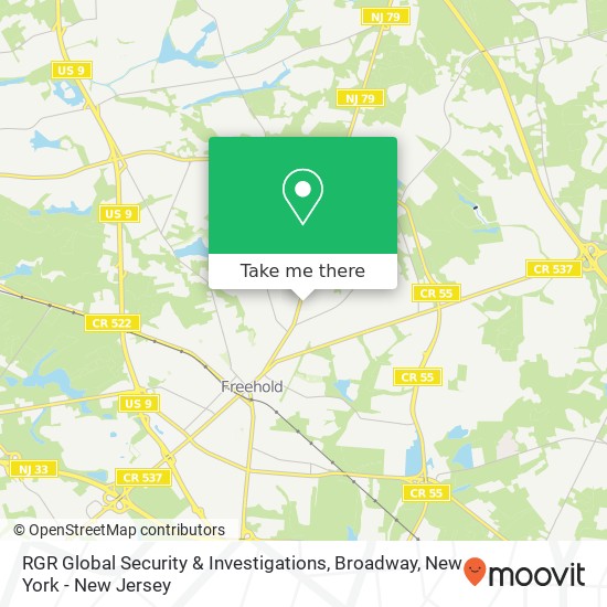 RGR Global Security & Investigations, Broadway map